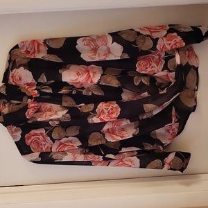 Sheer mock neck blouse